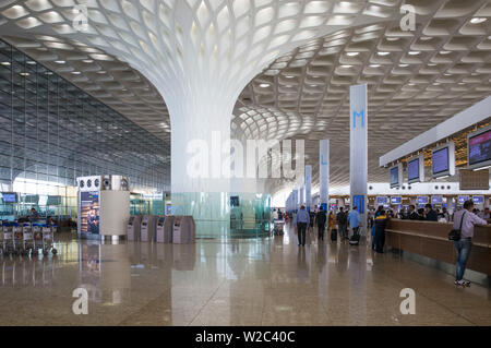 India, Maharashtra, Mumbai, Mumbai International Airport - Chhatrapati Shivaji International Airport, International Terminal Stock Photo