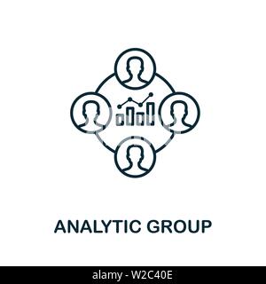 Analytic Group outline icon. Thin line concept element from business management icons collection. Creative Analytic Group icon for mobile apps and web Stock Vector