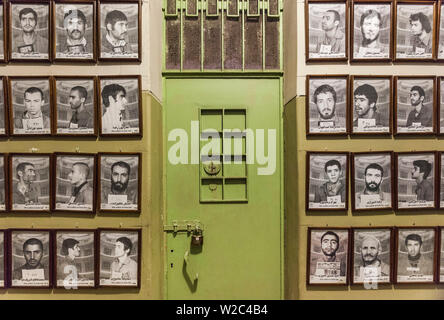 Iran, Tehran, Iran Ebrat Museum, former political prison of the Shah's secret police, SAVAK, photographs of former prisoners Stock Photo