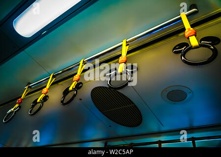 Tokyo, Japan - May 9, 2019: Taking Tokyo Disney Resort Line monorail to Disneysea. Tokyo Disney Sea is a fantasy theme park in Tokyo Disney Resort. Stock Photo