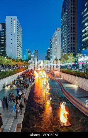 Lantern Festival held annually along the Cheonggyecheon Stream, Seoul, South Korea Stock Photo