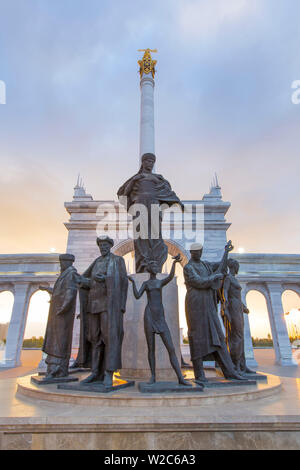 Central Asia, Kazakhstan, Astana, KazakYeli monument of Independence Stock Photo