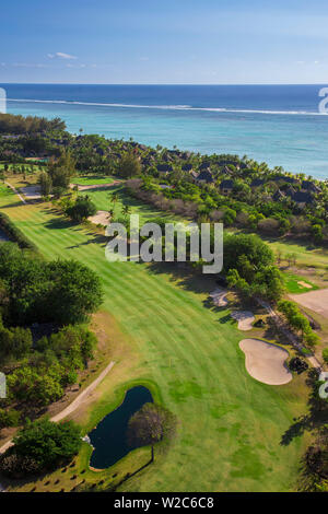 Golf course at Beachcomber Paradis Hotel, Le Morne Brabant Peninsula, Black River (Riviere Noire), West Coast, Mauritius Stock Photo