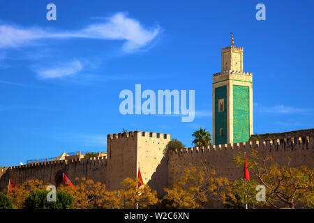 Place Lalla Aouda And The Minaret Of The Lalla Aouda Mosque, Meknes, Morocco, North Africa Stock Photo
