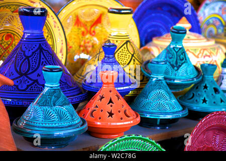 Tagine Pots, Tangier, Morocco, North Africa Stock Photo