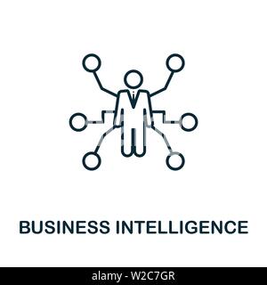 Business Intelligence outline icon. Thin line concept element from business management icons collection. Creative Business Intelligence icon for Stock Vector