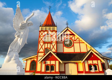 St Faith's Anglican church at Ohinemutu on Lake Rotorua, North Island, New Zealand Stock Photo