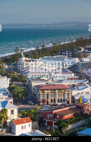 New Zealand, North Island, Hawkes Bay, Napier, elevated city view, late afternoon Stock Photo