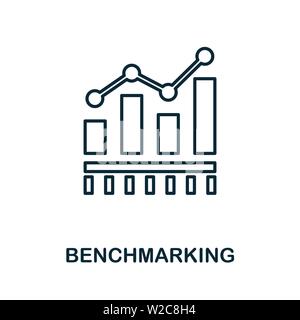 Benchmarking outline icon. Thin line concept element from business management icons collection. Creative Benchmarking icon for mobile apps and web Stock Vector