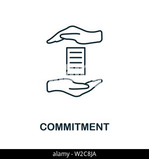 Commitment outline icon. Thin line concept element from business management icons collection. Creative Commitment icon for mobile apps and web usage Stock Vector