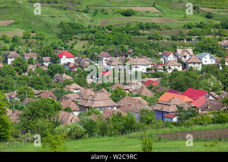 Romania, Transylvania, Iernut, elevated village view Stock Photo