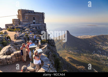 South Africa, Western Cape, Cape Town, Ciy view from Table Mountain Stock Photo