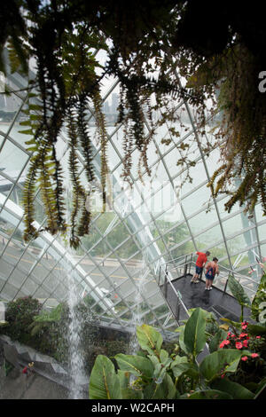 Singapore, Gardens By The Bay, Cloud Forest indoor botanical garden, waterfall Stock Photo