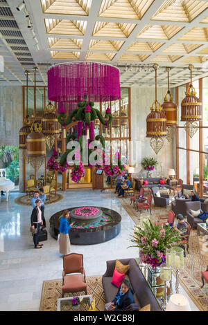 Lobby of the Mandarin Oriental hotel, Riverside, Bangkok, Thailand Stock Photo