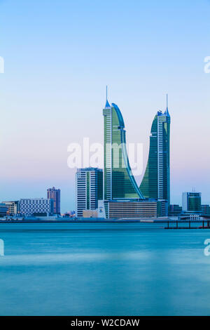 Bahrain, Manama, Bahrain Financial Harbour, Harbour Towers Stock Photo