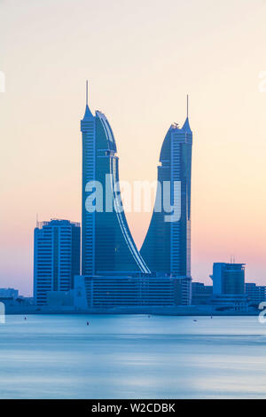 Bahrain, Manama, Bahrain Financial Harbour, Harbour Towers Stock Photo