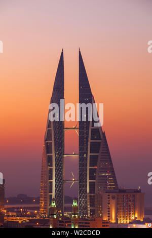 Bahrain, Manama, View of Bahrain World Trade Center Stock Photo