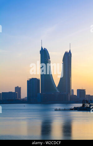 Bahrain, Manama, Bahrain Financial Harbour, Harbour Towers Stock Photo