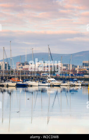 United Kingdom, Northern Ireland, Belfast, Belfast Harbour Marina Stock Photo