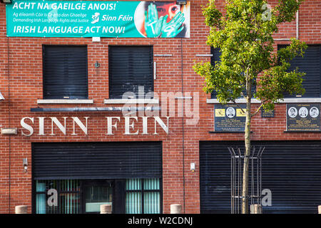 United Kingdom, Northern Ireland, Belfast, Falls Road, Sinn Fein building Stock Photo