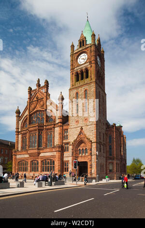 UK, Northern Ireland, County Londonderry, Derry, Guildhall Building Stock Photo