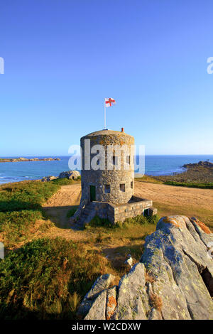 Martello Tower No 5, L'Ancresse Bay, Guernsey, Channel Islands Stock Photo