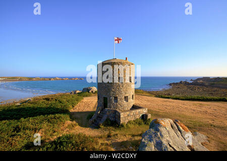 Martello Tower No 5, L'Ancresse Bay, Guernsey, Channel Islands Stock Photo