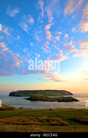 The Sound and Calf of Man, Port St Mary, Isle of Man Stock Photo