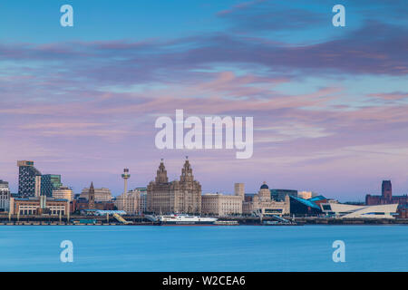United Kingdom, England, Merseyside, Liverpool, View of Liverpool skyline Stock Photo