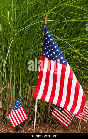 USA, Massachusetts, Cape Ann, Manchester by the Sea, Fourth of July Parade, US flag Stock Photo