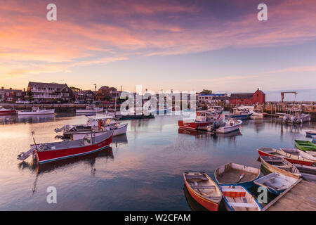 USA, Massachusetts, Cape Ann, Rockport, Rockport Harbor, dusk Stock Photo