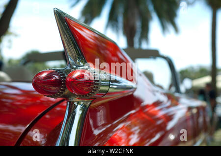 Florida, Saint Petersburg,1959 Cadillac Eldorado, Tail Fins, Bullet Tail Lights, Car Show, Vintage Car, Pinellas County Stock Photo