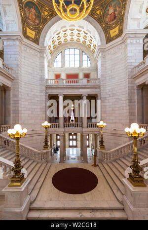 USA, Rhode Island, Providence, Rhode Island State House, interior staircase Stock Photo