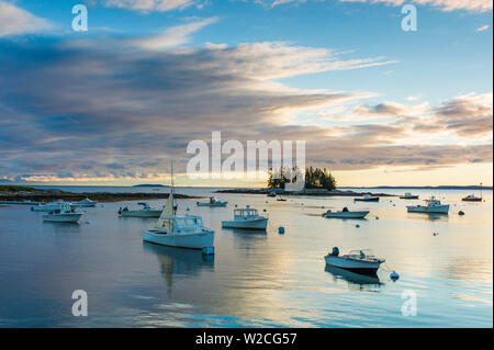 USA, Maine, Newagen harbor view by The Cuckolds islands Stock Photo