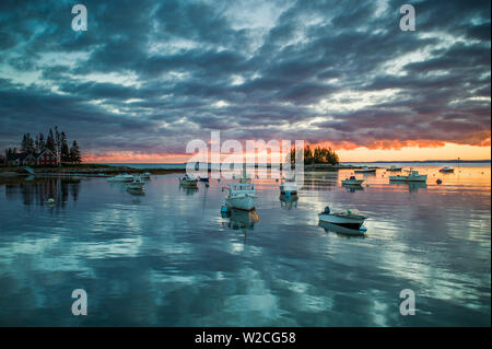 USA, Maine, Newagen harbor view by The Cuckolds islands Stock Photo