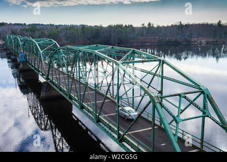 USA, Maine, Richmond, elevated view of the old Kennebec River Bridge Stock Photo