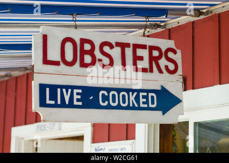 USA, Maine, Freeport, lobster pound sign Stock Photo