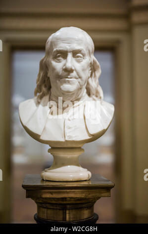 USA, Pennsylvania, Philadelphia, Philadelphia Museum of Art, bust of Benjamin Franklin Stock Photo