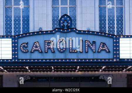 USA, North Carolina, Greensboro, marquee of the Carolina Theater Stock Photo