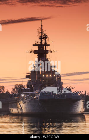 USA, North Carolina, Wilmington, Battleship USS North Carolina, BB-55 Stock Photo