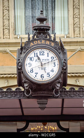Louisiana, New Orleans, Adlers's Signature Storefront Clock, Since 1910, Jewelry Store Since 1898, Canal Street Stock Photo
