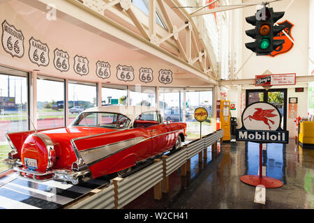 USA, Oklahoma, Clinton, Route 66 Museum, 1957 Chevrolet automobile Stock Photo