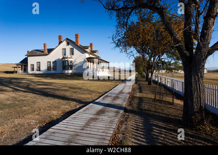 USA, North Dakota, Mandan, Fort Abraham Lincoln State Park, Custer House, residence of Lt. Col George Custer at the time of his defeat at the Battle of Little Big Horn Stock Photo