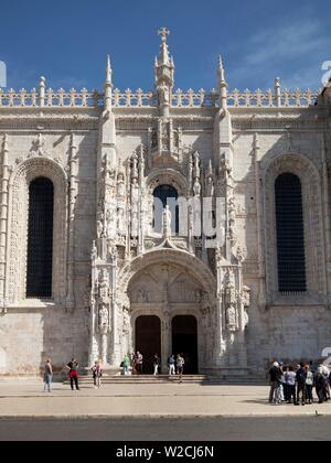 South Portal, Mosteiro dos Jeronimos, Hieronymus Monastery, UNESCO World Heritage Site, Belem, Lisbon, Portugal Stock Photo