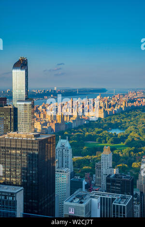 USA, New York, Midtown, Central Park, One57 Building on left Stock Photo