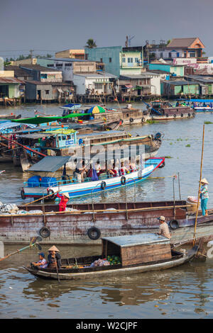 Vietnam, Mekong Delta, Cai Rang, Cai Rang Floating Market Stock Photo