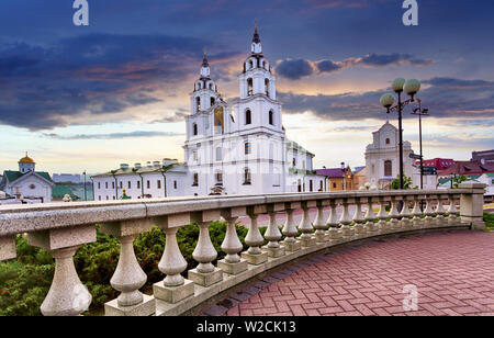 Minsk, Belarus. The Cathedral Of Holy Spirit In Minsk - The Main Orthodox Church Of Belarus And Symbol Of Capital Stock Photo