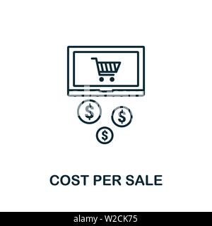 Cost Per Sale outline icon. Thin line concept element from content icons collection. Creative Cost Per Sale icon for mobile apps and web usage Stock Vector