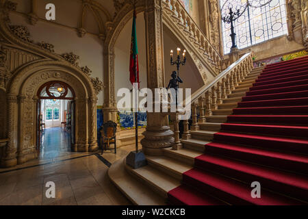 Santa Cruz do Buçaco Palace Hotel, Interior, Former Carmelite Monastery, Bussaco national forest, Mealhada, Beira Littoral, Portugal Stock Photo