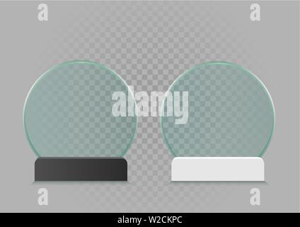 round glass banner template set Stock Vector